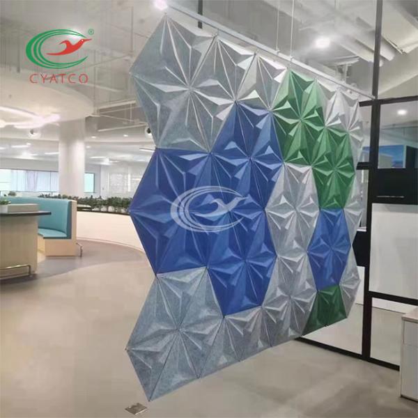 Recycled Stable Acoustic Hexagon Panels , 3D Hexagon Sound Absorbing Wall Tiles