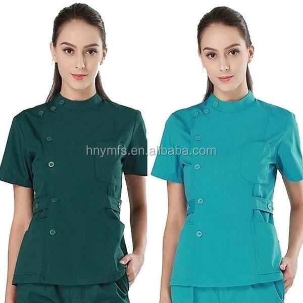 Hospital Medical Nurse Scrub Uniform Beauty Spa Set Short Sleeve 100%Cotton with the Best Price