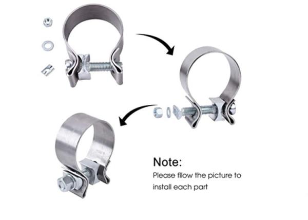 Catalytic Converter Repair Parts 2.5 Narrow Band Clamp For Exhaust Tip