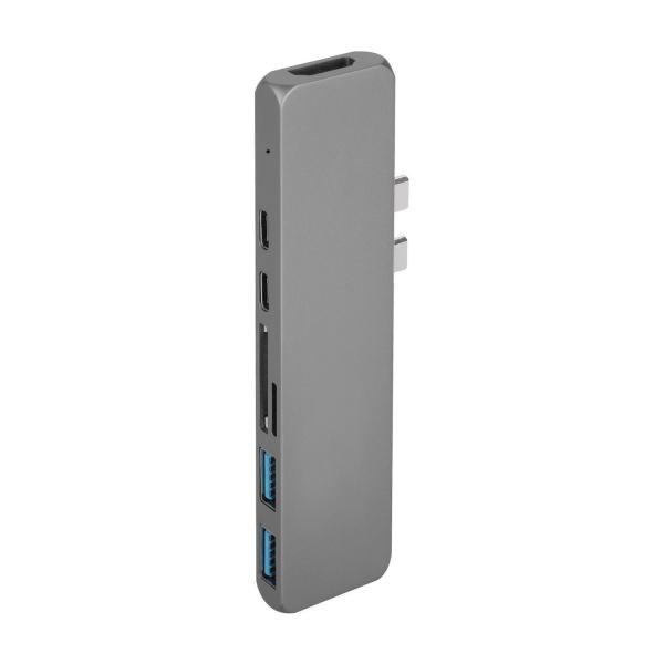 7in1 USB-C Hub Dual Adapter Multiport Card Reader 4K  Type-C For MacBook Pro Dual USB-C PD 3.0 Type-C SD Thunder