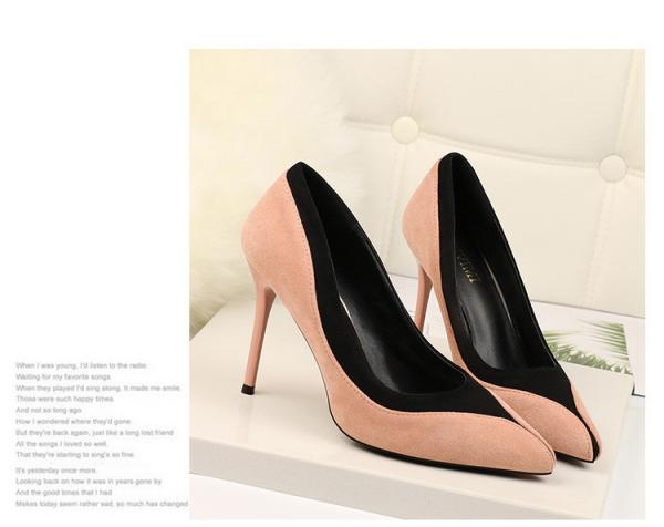 ZM004 9628-13 New Style Wedding Shoes Pointed Toe Shallow Mouth Color Matching High Heels Korean Style Super High Heel S