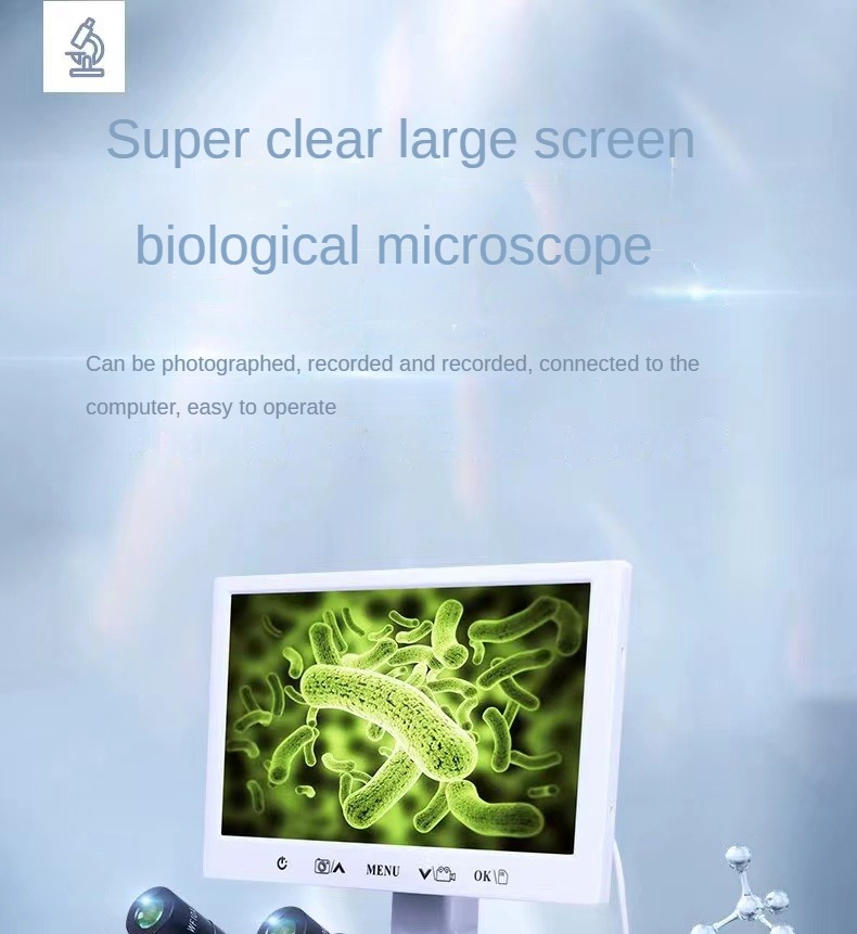 9-inch LCD HD Display Screen Digital Video Three Eye Microscope with Handheld Zoom Microscope