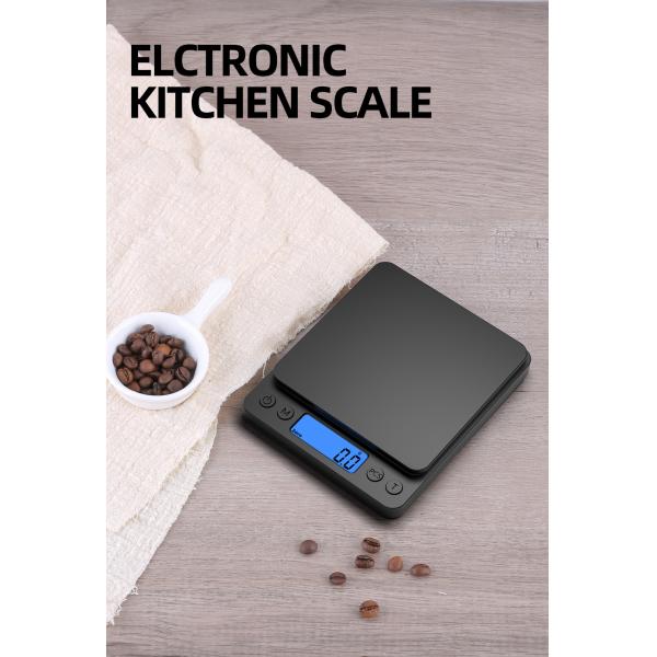 12*10*3cm GYS 3KG Black Color Smart Food Scale Most Competitive Electronic Digital Multifunction Nutrition Weighing Kitchen Scale