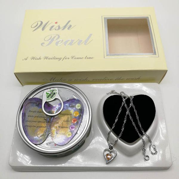 Wish Love Pearl Necklace Gift Set with Cage Pendant & Canned Freshwater Pearl DIY Fashion Jewelry