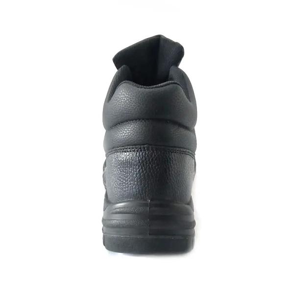 Black Genuine Leather Shoes Mesh Upper Steel Toe Work Shoes For Men