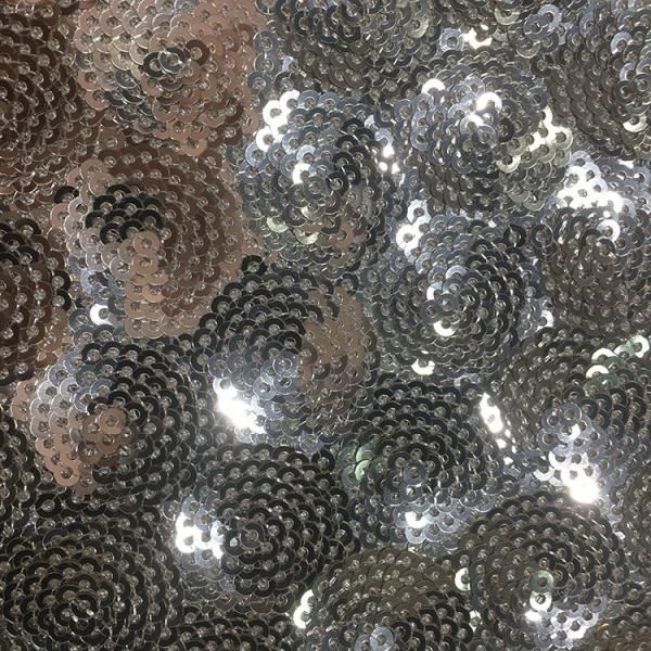 Bulk Flocked Glitter Sequin Fabric Lightweight Breathable Knitted Hot Foil Stamping