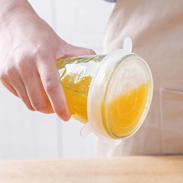 Silicone Stretch Lids Reusable Durable and Flexible Expandable Seal Cover Set to Fit 6 Various Sizes Shape of Containers