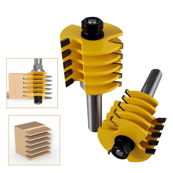 8mm 12mm 1/2 Inch Shank Wood Milling Cutter 3 Teeth Adjustable Finger Joint Router Bits Tenon Tool for Woodworking Tools