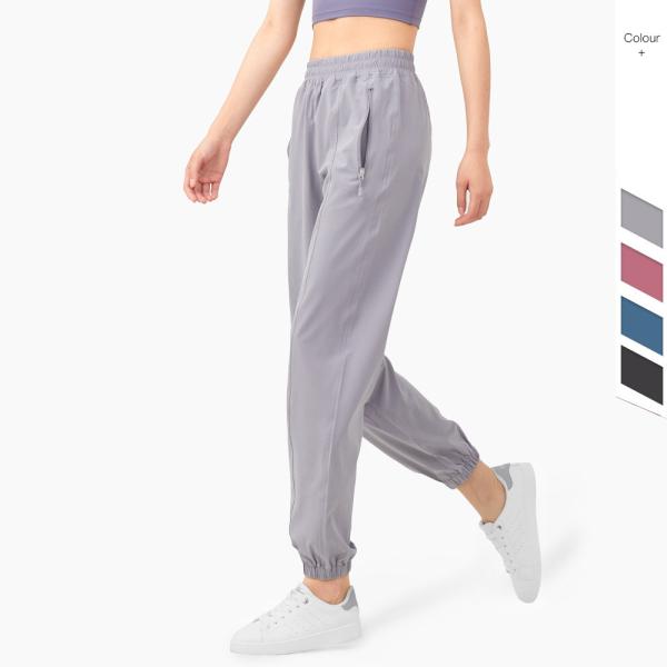 Ioga Sweatpants das calças 130gsm do basculador da ioga dos bolsos do zíper de Quickdrying mais o tamanho