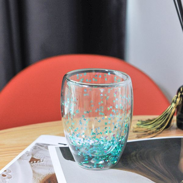 OEM Colorful Creative Double Wall Glass Mug High Borosilicate Glass Cup Home Use