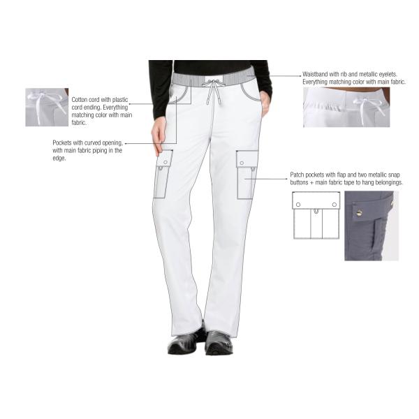 Los bolsillos con los pantalones de apertura curvados cuidan las Anti-bacterias de Medical Uniforms Scrubs Arruga-libres