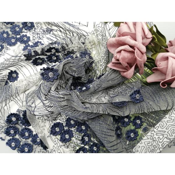 60 дворов ткани шнурка вязания крючком вышивки военно-морского флота 3D флористической