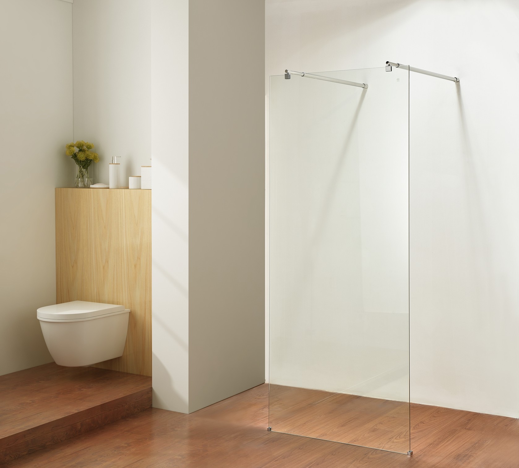 Белые 4mm стеклянные приложения ливня 800×800×2150mm