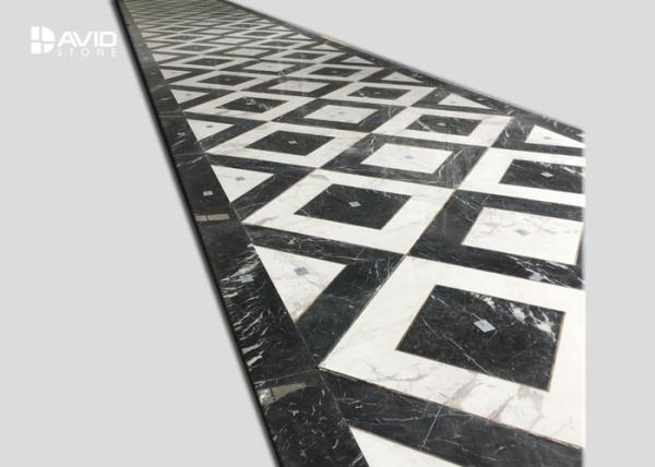 Modern Marble Tile Patterns Waterjet Medallions For Flooring / Wall Decoration