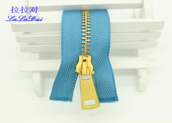 Y Type Teeth Double Open Ended Zips , 12 Inch Heavy Duty Leather Jacket Zippers