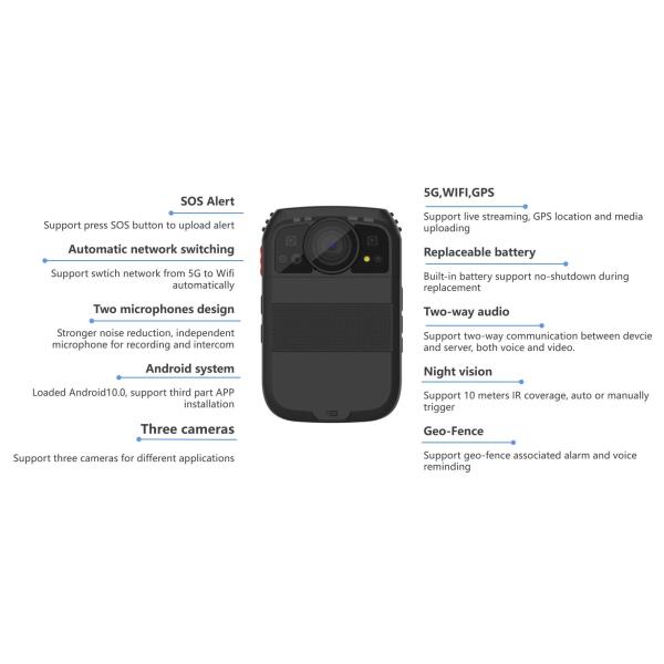 Протокол камер 5G ONVIF RTSP тела полицейского 42MP WIFI