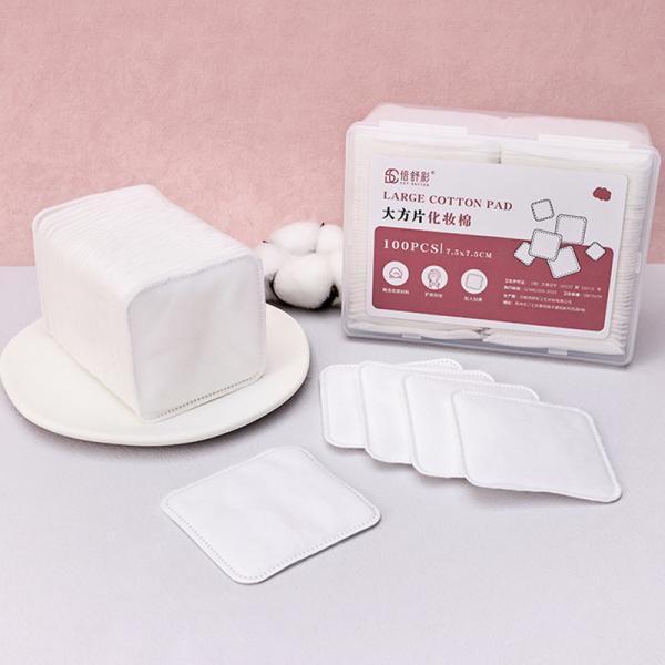 Carrés de coton de 7,5*7,5 cm pour lotion tonique visage, carrés de coton très absorbants