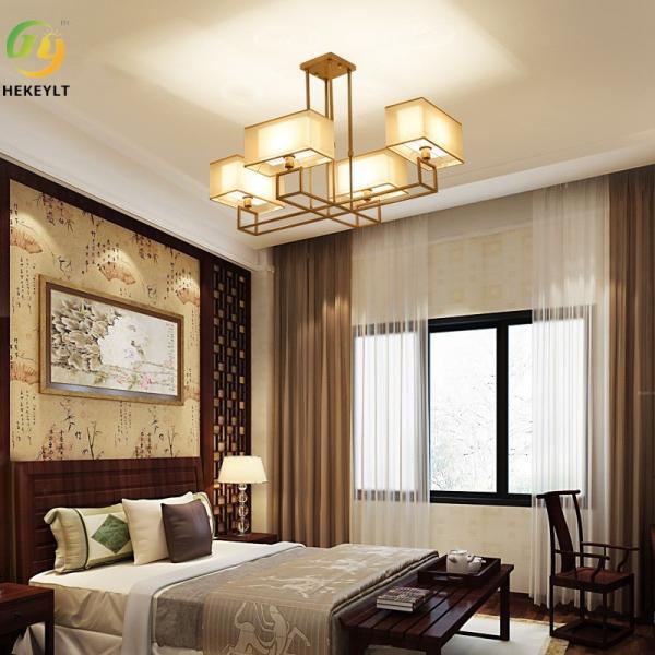 Study Bedroom LED Chandelier Lighting Dining Room Rectangular Ceiling Iron Lighting