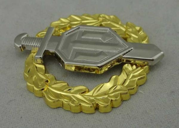 Die Casting Custom Made Badges Gold Nickel Plating 2 Piece Combined