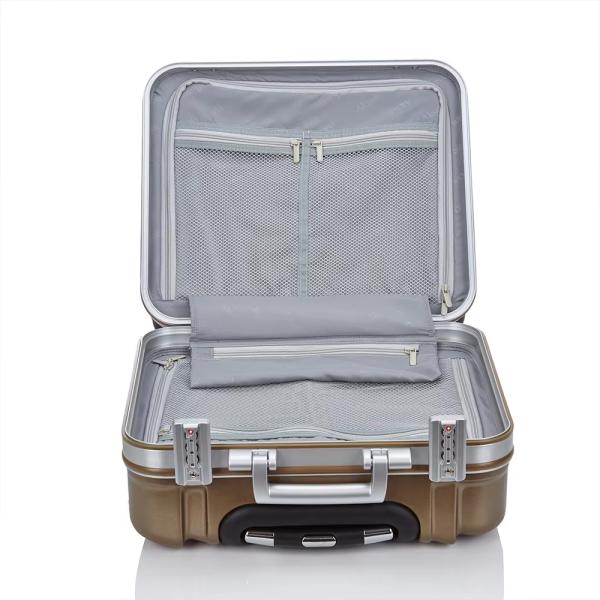 Unisex Brown Multipurpose Sports Trolley Case TSA Lock for Small PC 4-Wheel Shirt Suitcases Luggage