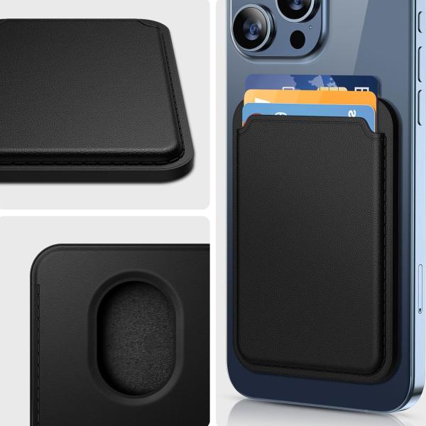 RFID Blocking Magsafe Phone Wallets Black / White / Brown Magnetic Card Holder For iPhone