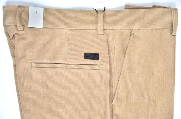 All Cotton Mens Slim Fit Suit Trousers Corduroy Office Beige Adults