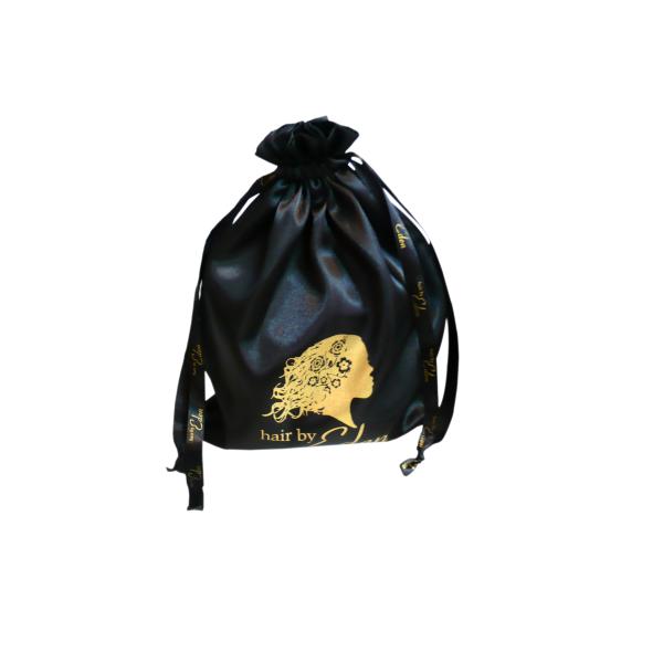 Eco-friendly Black Fabric Carrier Bags, Ribbon Drawstrings Bag For Gifts 25cm * 30cm