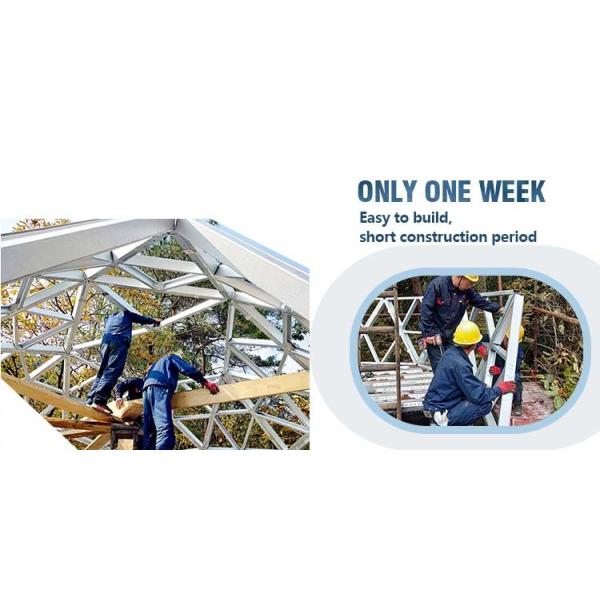 Легкая стальная рама Передвижная каюта Гостиница Префабрикация Геодезический купол Дом Купол Комплекты Deepblue Smarthousing