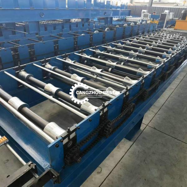 PLC Three Peaks Steel Panel Roll Forming Machine Color Coated Sheet Making Machine