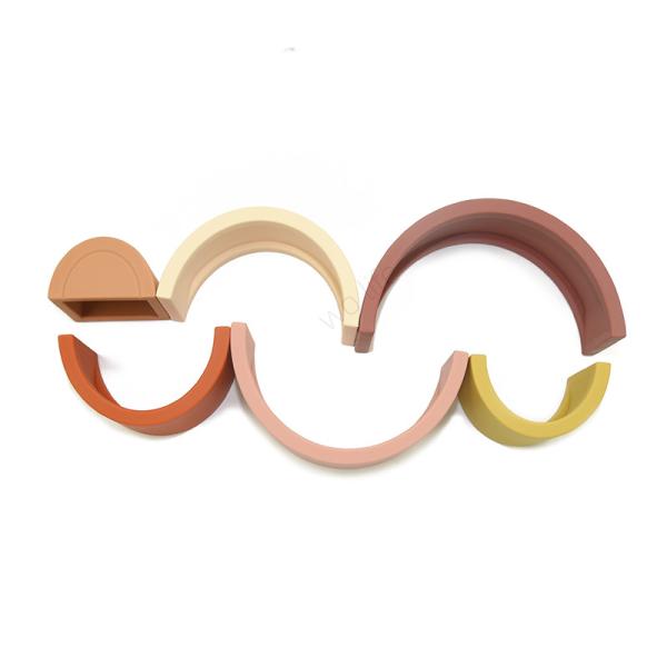 Baby Educational Silicone Rainbow Stacker Toy BPA Free FDA LFGB Material