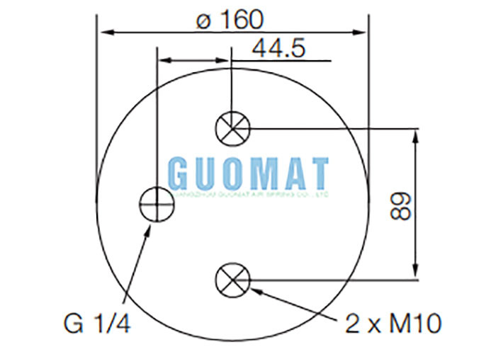 SP2B12R Phoenix Rubber Air Spring 89mm Center Distance Convoluted Vibration Isolation Solutions