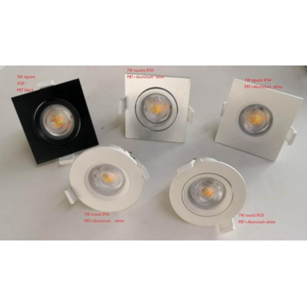 CCT Changeable Indoor LED Downlights 5W IP54 Black Square Recessed