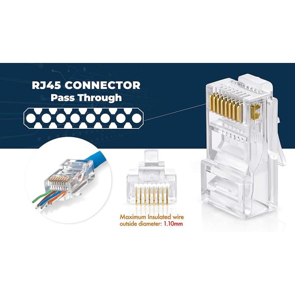 Male UTP Cat5e Cat6 Toolless RJ45 Connector For LAN Cable