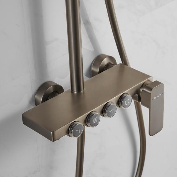Bathroom Rainfall Shower Head System Wall Mount With Handheld Spray
