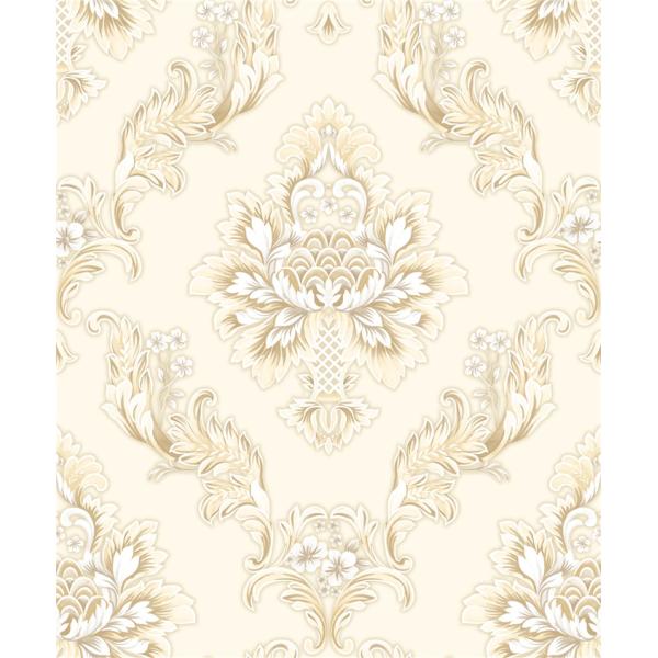 Interior Room Classic Vintage Wallpaper Wet Embossing With Water Based Ink