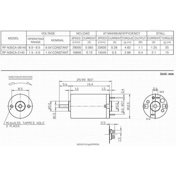 Мотор мотора ДК Микро РФ-1220КА Н30КА 12мм круглым почищенный щеткой драгоценным металлом для игрушки 3В/6В/12В модели замка