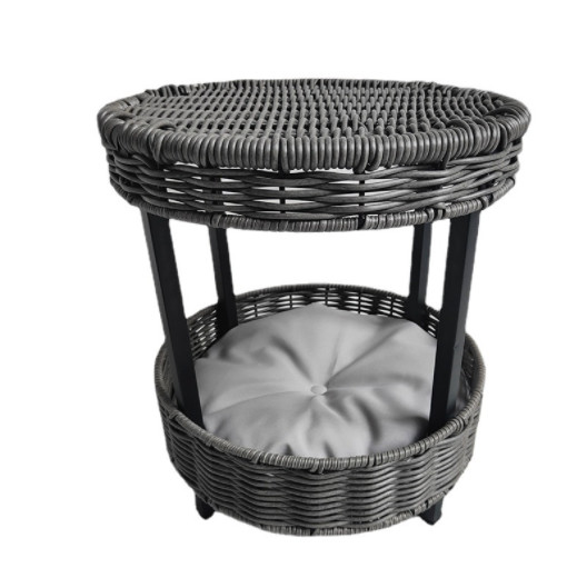 Artificial Hand Woven Rattan Cozy Pet Kitty House Waterproof Breathable Cat Bed Condo House