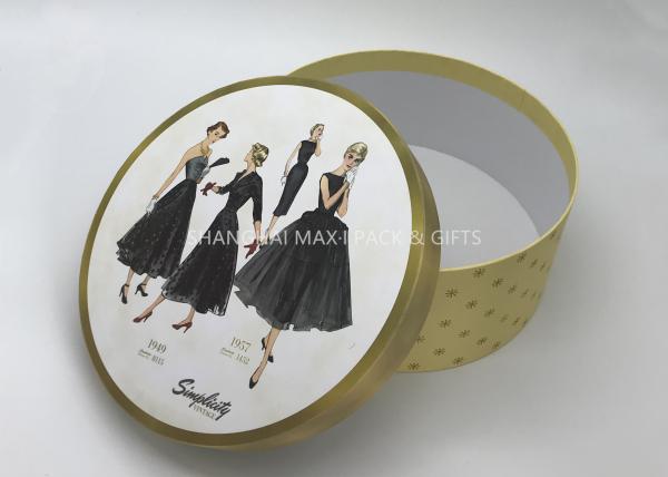 Rigid Paper Branded Gift Boxes With Lids , Custom size Round Cylinder Gift Box Packing