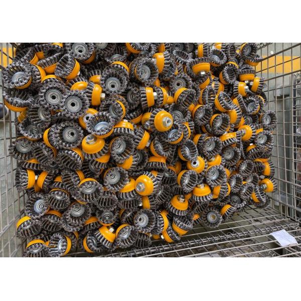 75 Mm OD Wire Cup Brush Knot Type Heavy Duty Yellow Bowl Body For Removing Paint