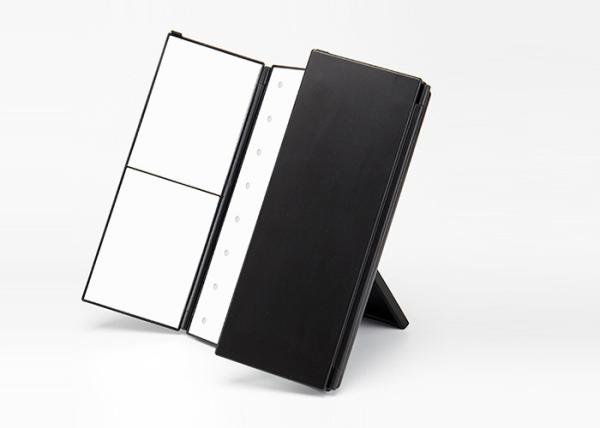 Portable LED Vanity Mirror / Tri Fold Desktop Lighted Mirror Magnification 1x/2x/3x