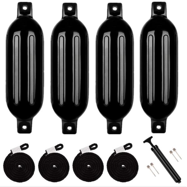 Boat Fender 4 Pack Boat Bumpers Fenders with 4 Ropes Boat Bumpers for Pontoon Boat Fenders Inflatable