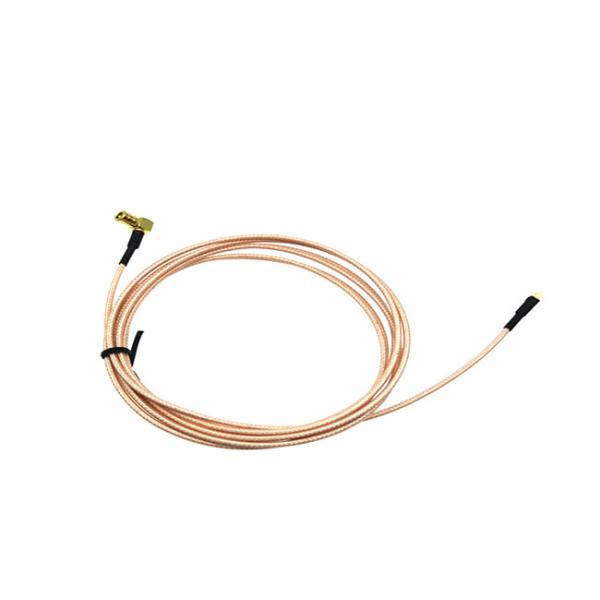 Bulkhead Mount Rf Pigtail Cable Mmcx Right Angle Male Plug To Smb Female Jack