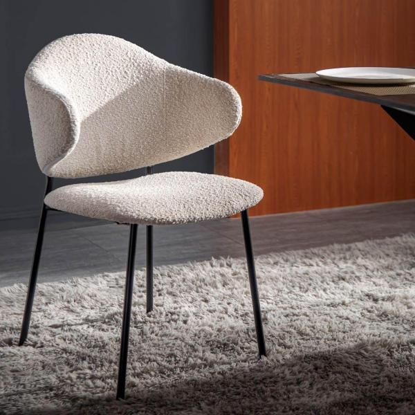 Soft Velvet Upholstered Dining Chair Stain Resistant For Apartment