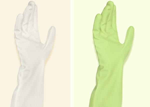 Puting Latex Gloves thick work protection resistant kitchen food wash wear rubber household soft  white S