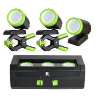 Lámparas de trabajo LED recargables de 3 paquetes con estuche portátil para acampar