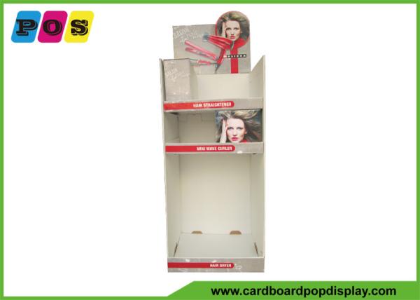 Portable Floor Cardboard Display Stands For Hair Dryer And Hair Straightener