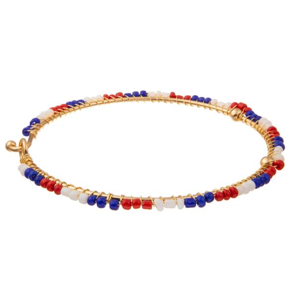 Ouro feito sob encomenda braceletes feitos a mão chapeados do elo de corrente dos grânulos para mulheres