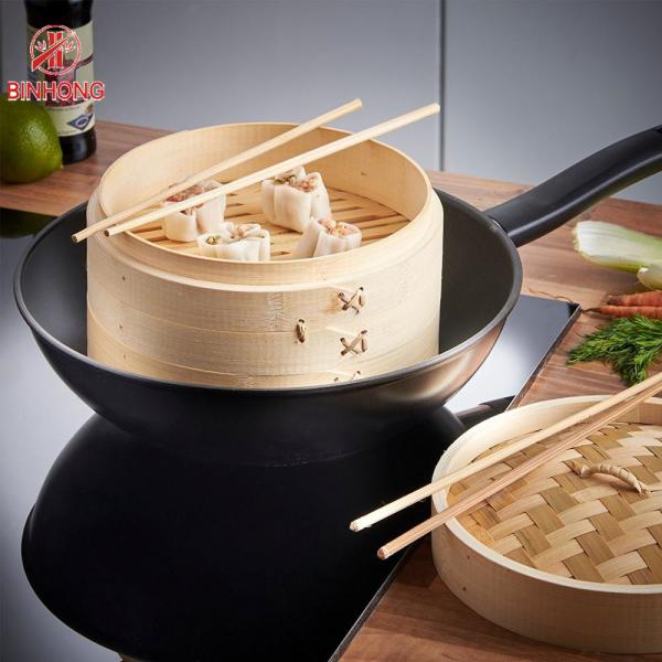 Customized Logo 4 Inch Bamboo Steamer Basket For Dim Sum