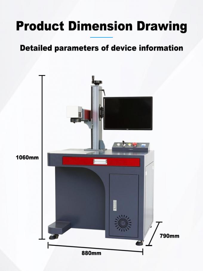 50W Power Desktop Fiber Laser Engraver with 0.001mm Repeat Accuracy and Wind Cooling for Metal Jewelry Marking