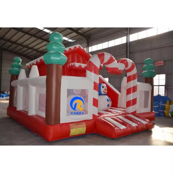 Outdoor Merry Christmas Theme Tree Castle Inflatable Bounce House for Kids and Adults